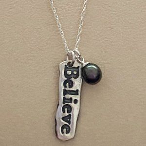Retired Believe Necklace Rare Black Peacock Pearl